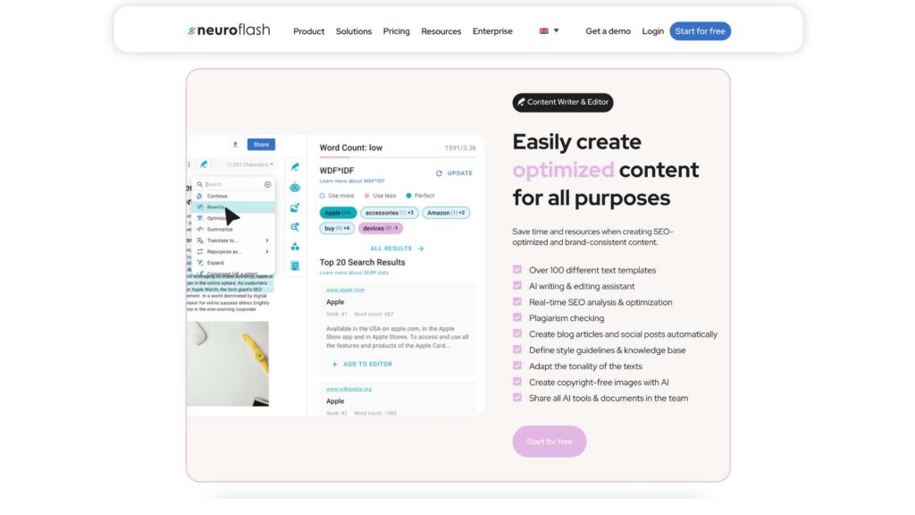 Neuroflash Screenshot