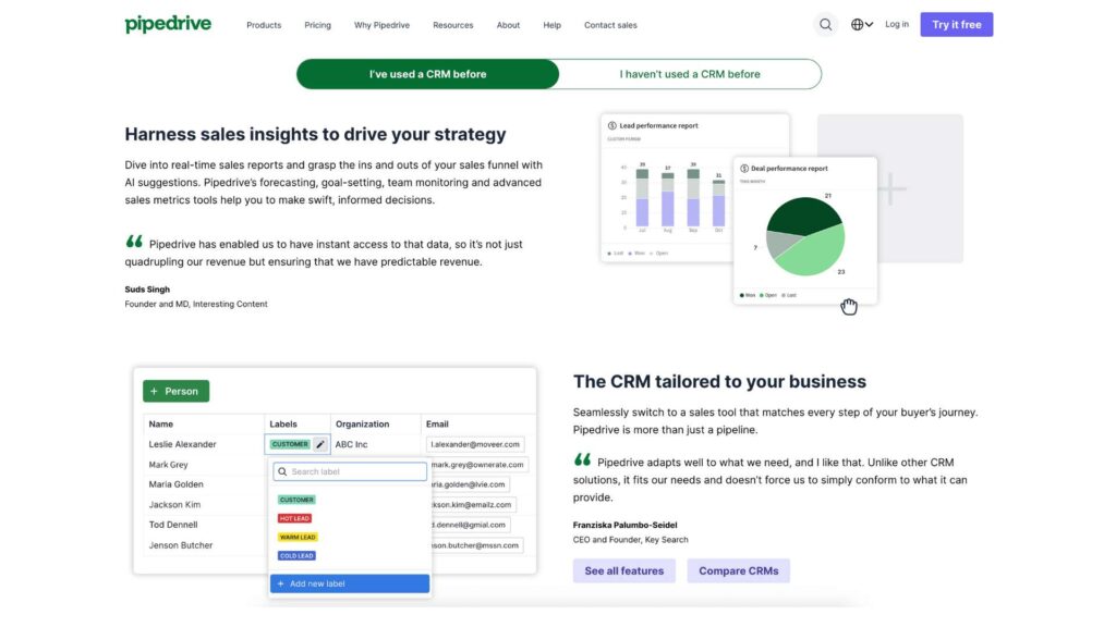 Pipedrive Screenshot