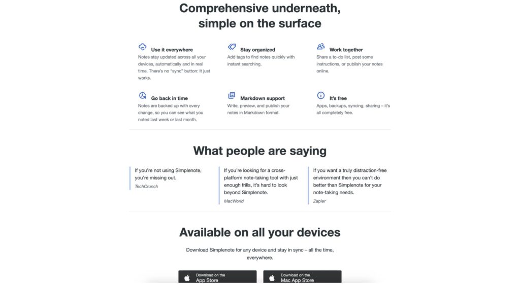 Simplenote Screenshot