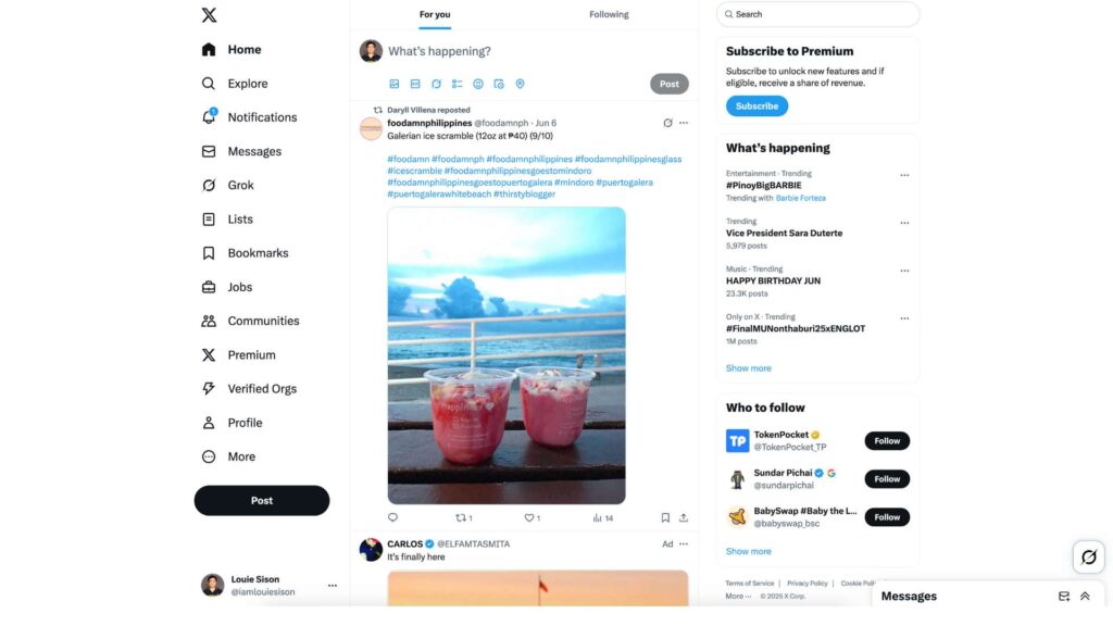 X (Twitter) Screenshot