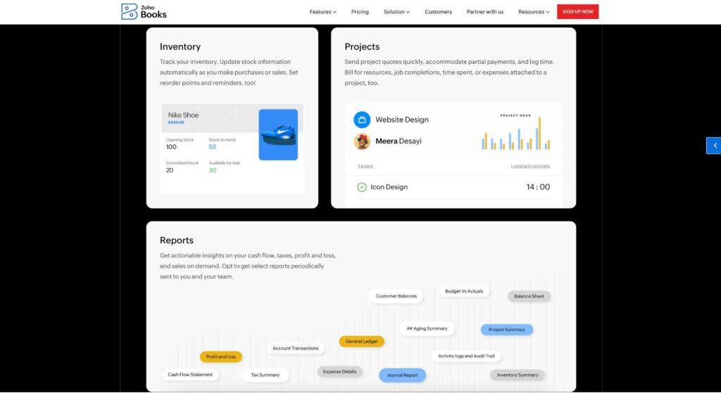 Zoho Books Screenshot